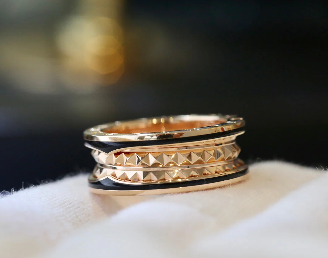 [BV]ZERO 1 GOLD BLACK CERAMIC RING