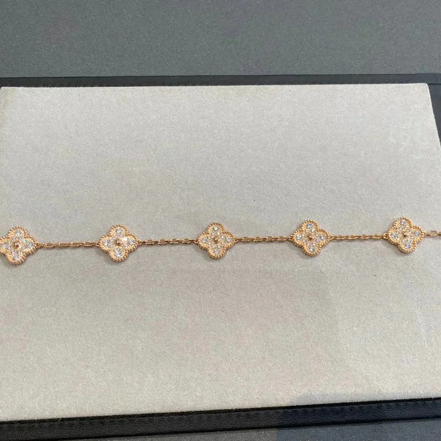 [VA]CLOVER 5 MOTIFS  FULL DIAMOND BRACELET