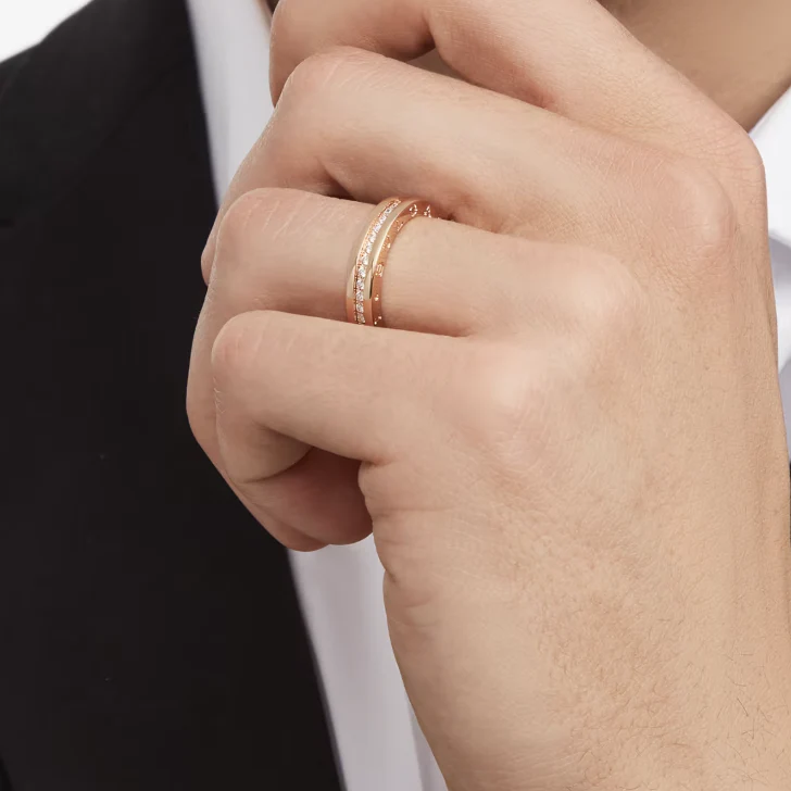 [BV]ZERO 1 ONE-BAND PAVED DIAMONDS ON THE SPIRAL RING