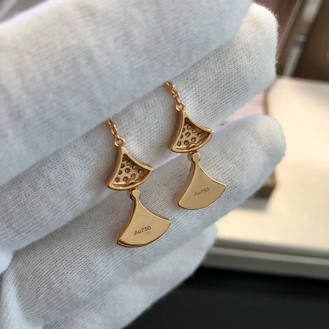 [BV]DREAM EARRINGS 3 MOTIFS DIAMOND MOP PINK GOLD