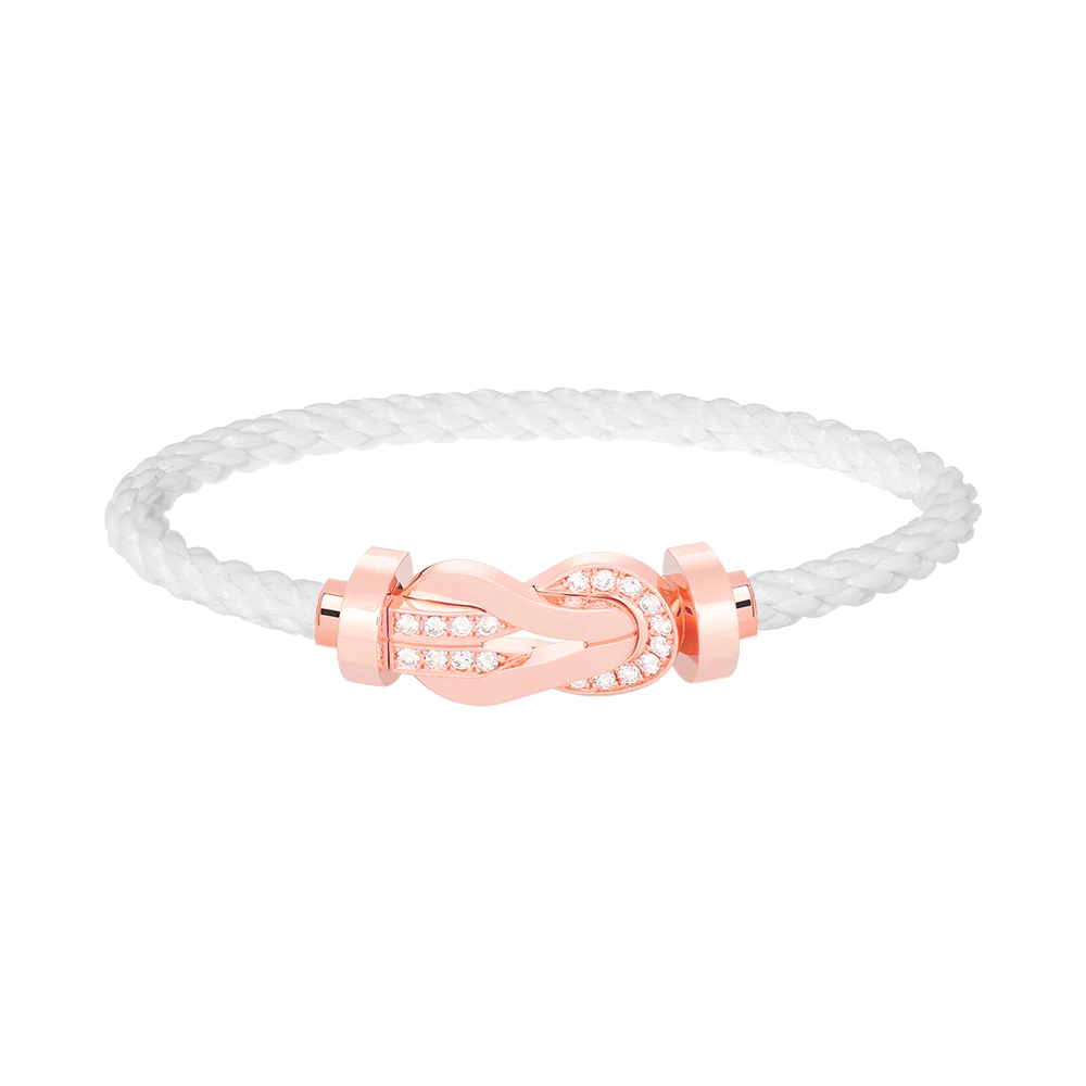 [FE]CHANCE LARGE 8 FIGURE BUCKLE HALF DIAMOND BRACELET ROSE GOLD