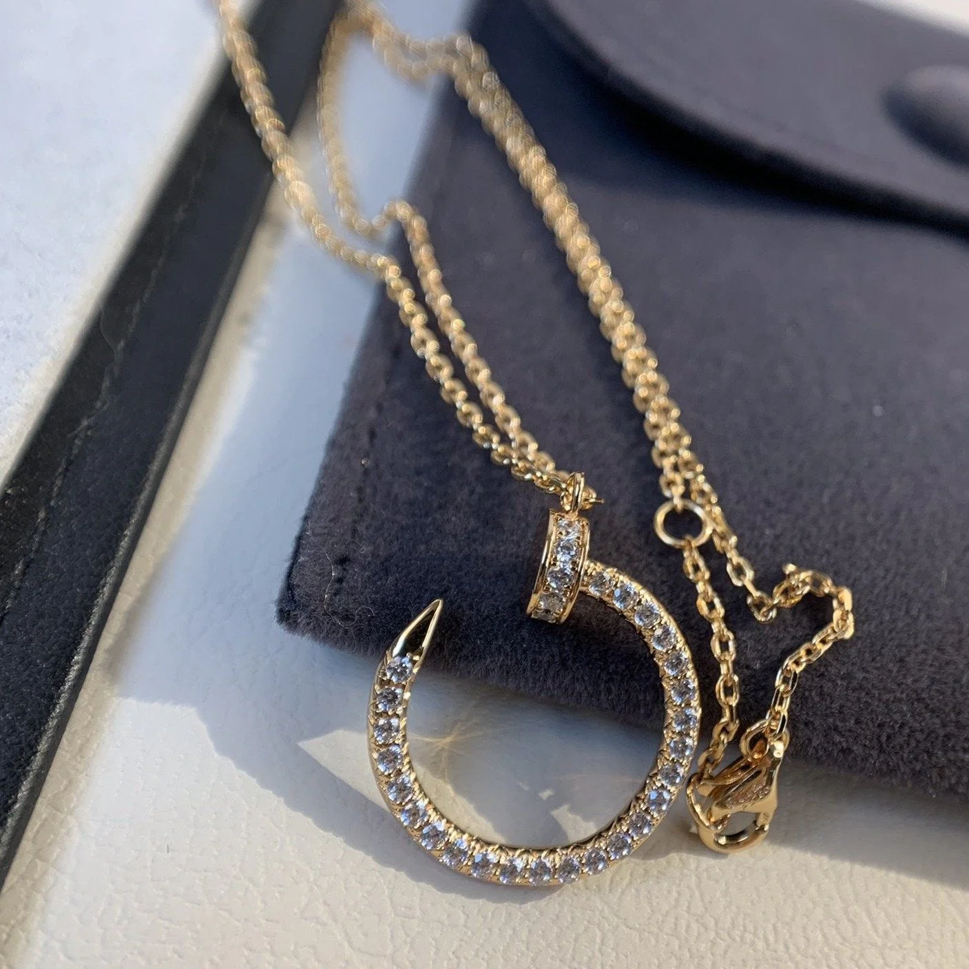 [CT]JUSTE NECKLACE PINK GOLD DIAMONDS