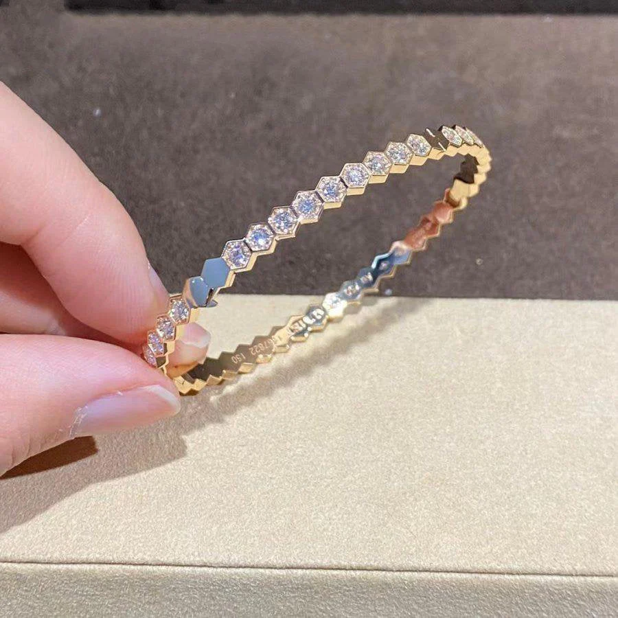 [CH]BEE LOVE GOLD BRACELET FULL DIAMOND