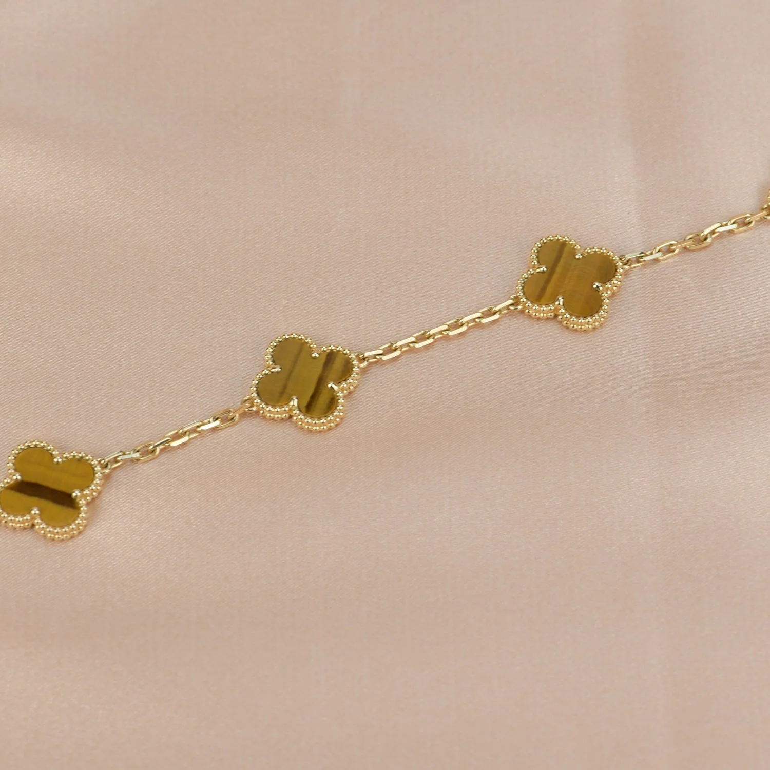[VA]CLOVER  5 MOTIFS TIGER EYE BRACELET