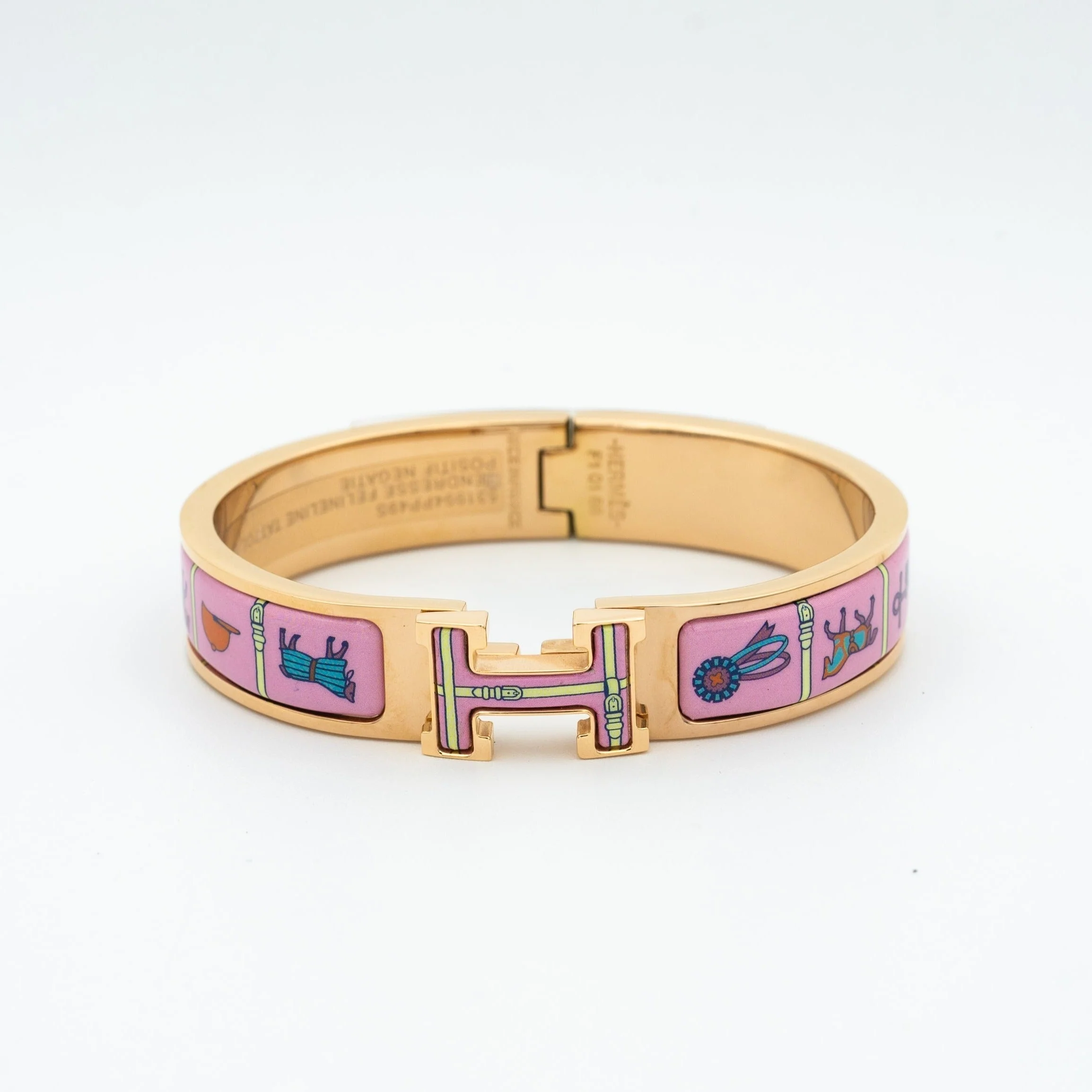 [Hmes]H PINK GOLD BRACELET PINK CERAMIC