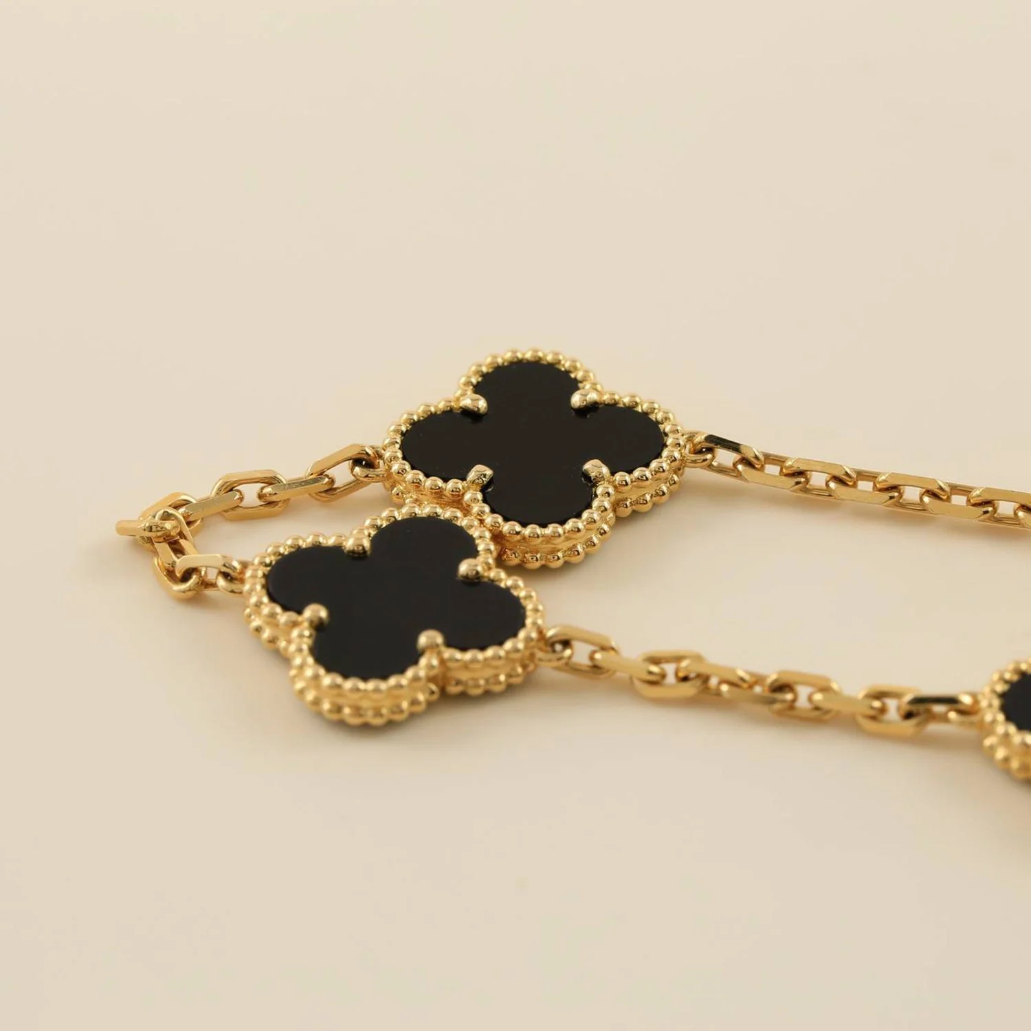 [VA]CLOVER  5 MOTIFS BLACK ONYX BRACELET