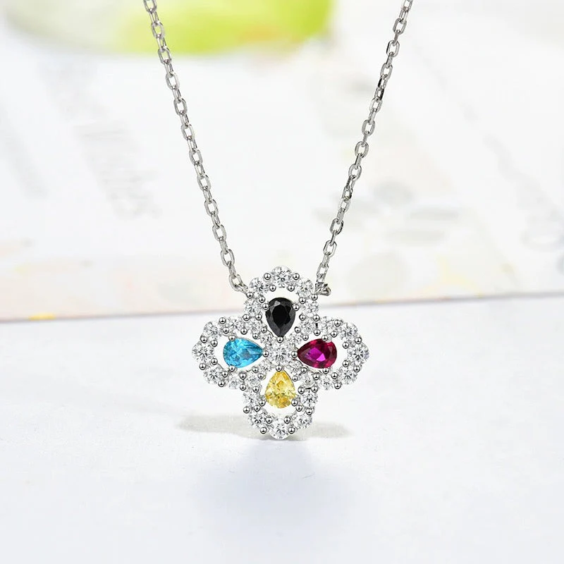 [VA]LOOP NECKLACE FULL MOTIF DIAMOND 16MM MULTIPLE COLORS