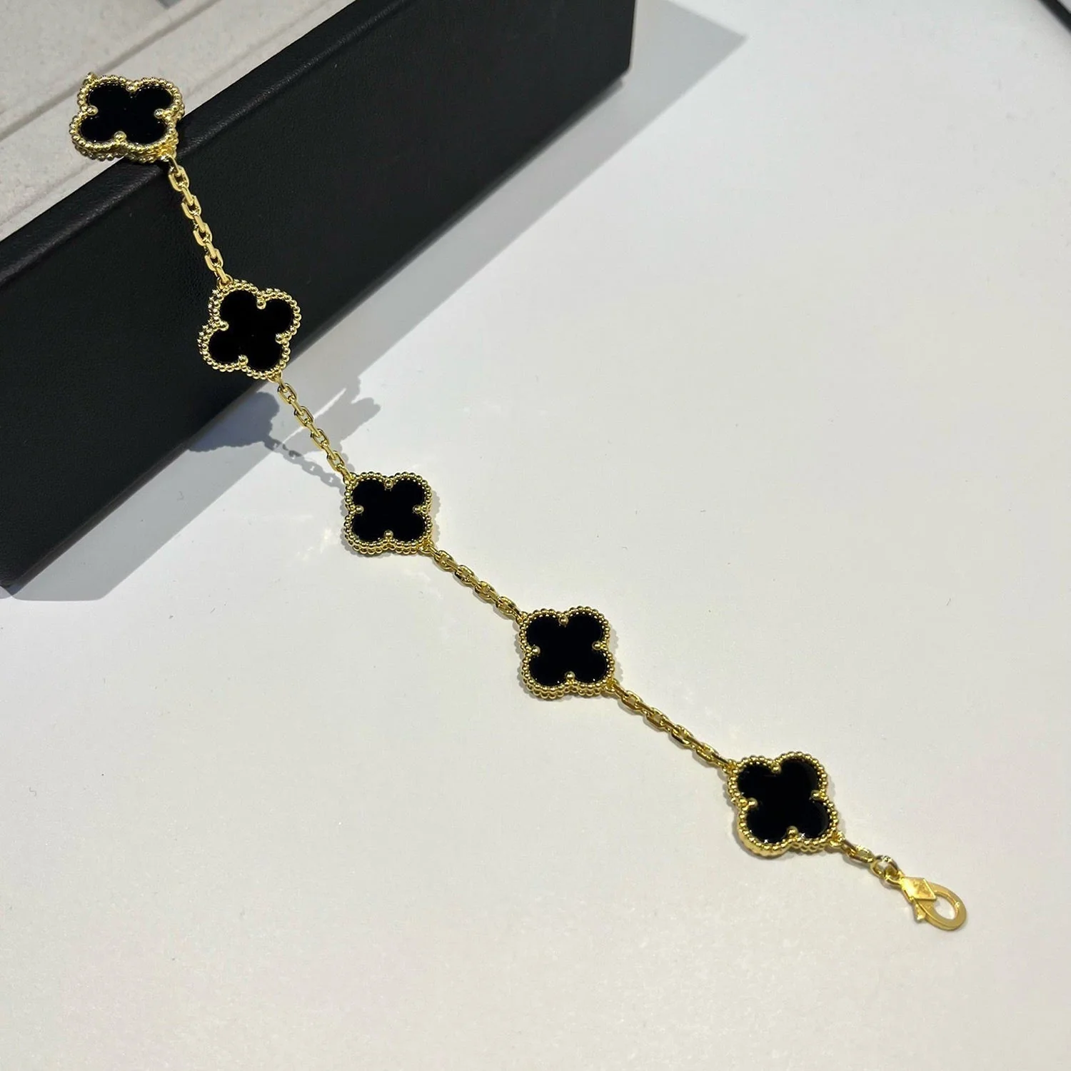 [VA]CLOVER  5 MOTIFS BLACK ONYX BRACELET