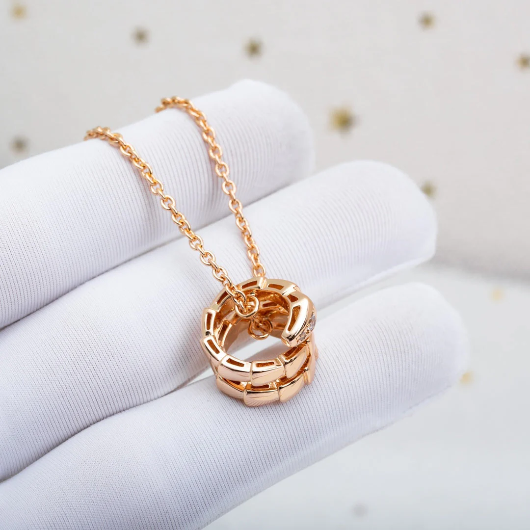 [BV]SERPENTI PINK GOLD NECKLACE DIAMOND