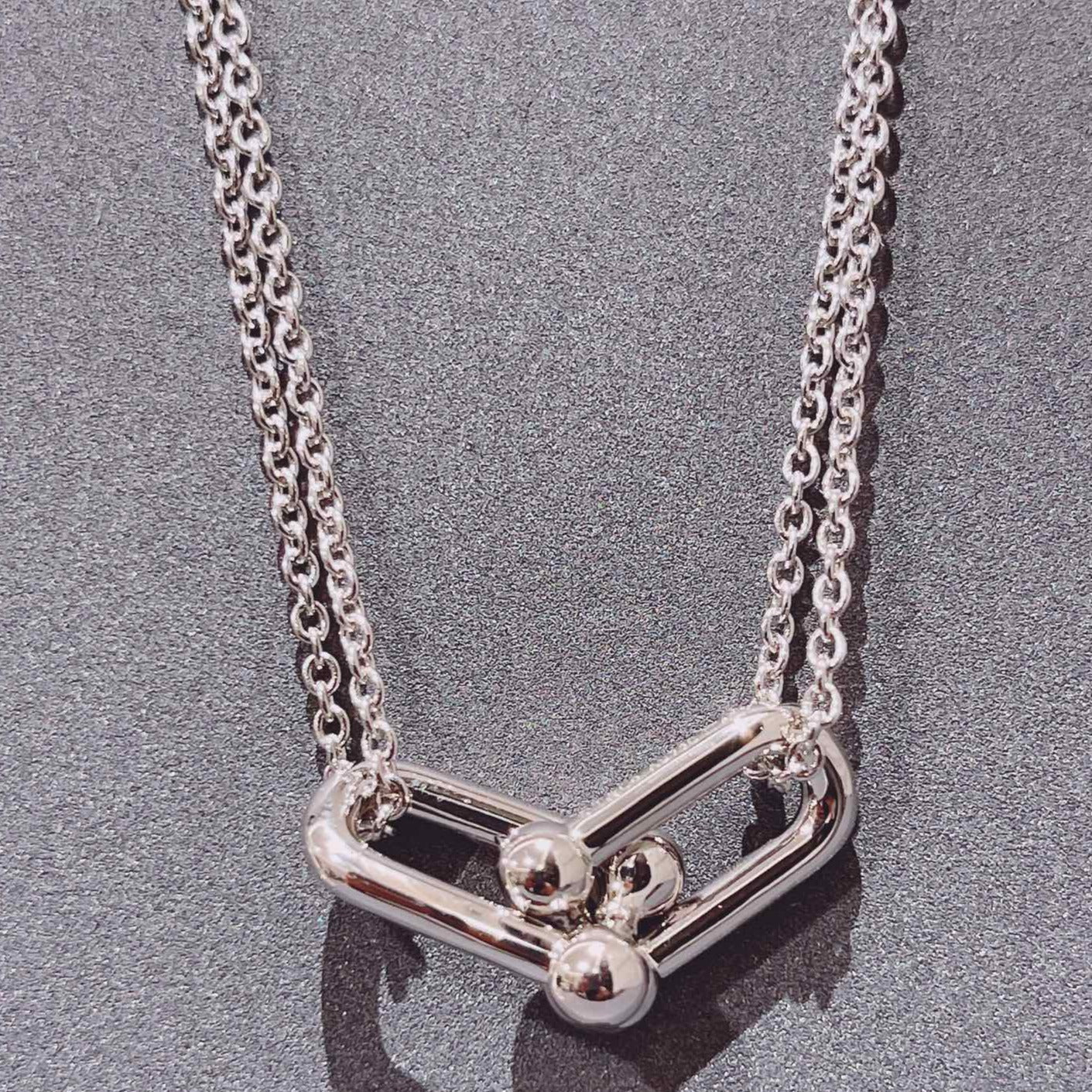 [TF]HARDWEAR DOUBLE LINK PEDANT SILVER NECKLACE