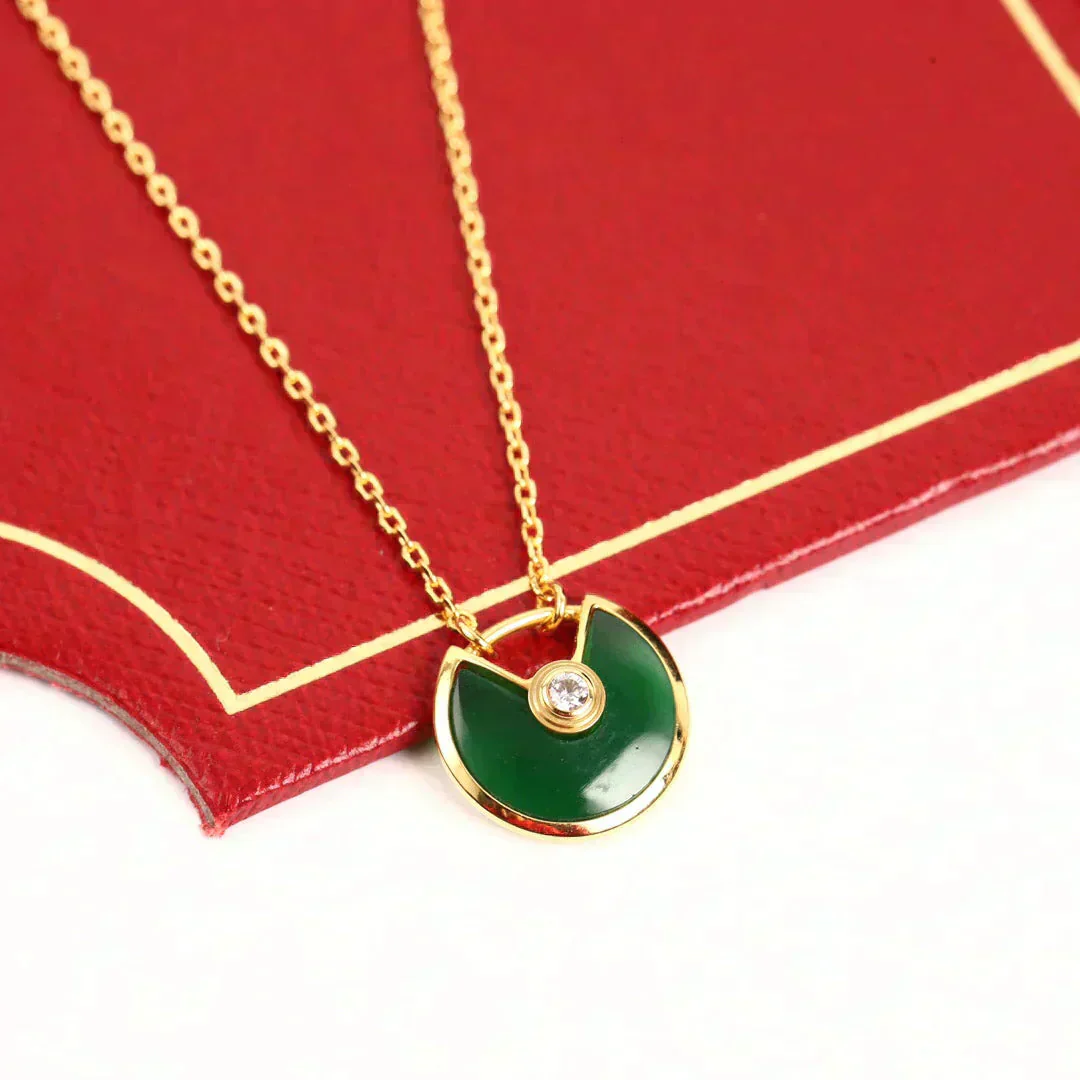 [CT]AMULETTE GOLD MALACHITE NECKLACE