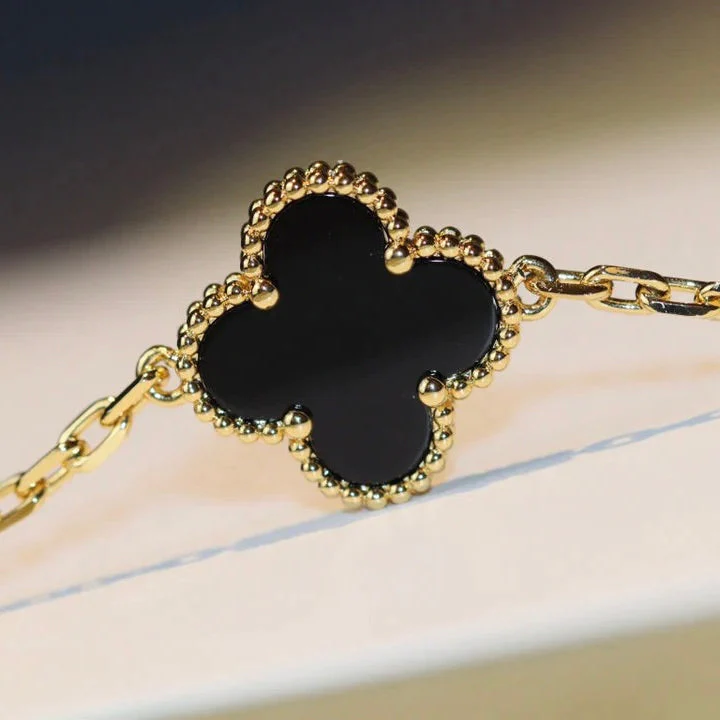 [VA]CLOVER 20 MOTIFS ONYX NECKLACE