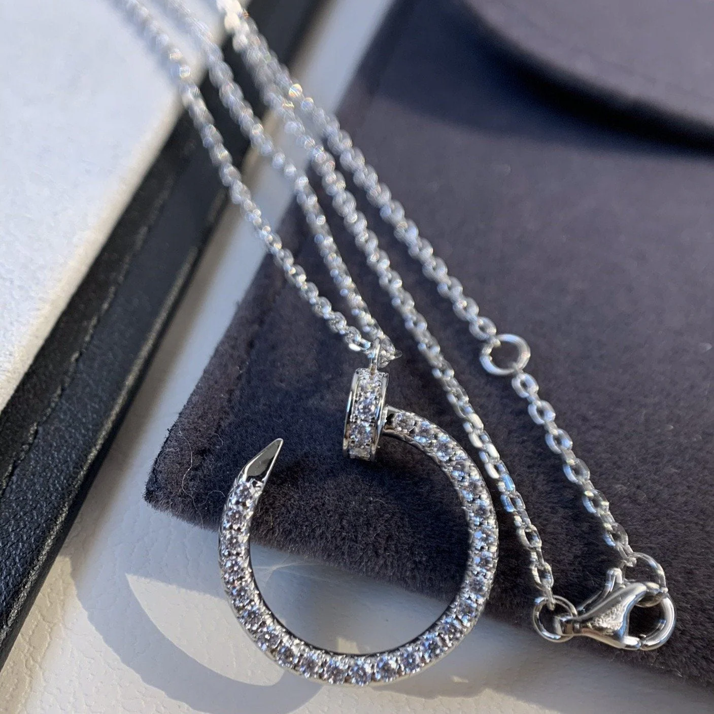 [CT]JUSTE NECKLACE SILVER DIAMONDS