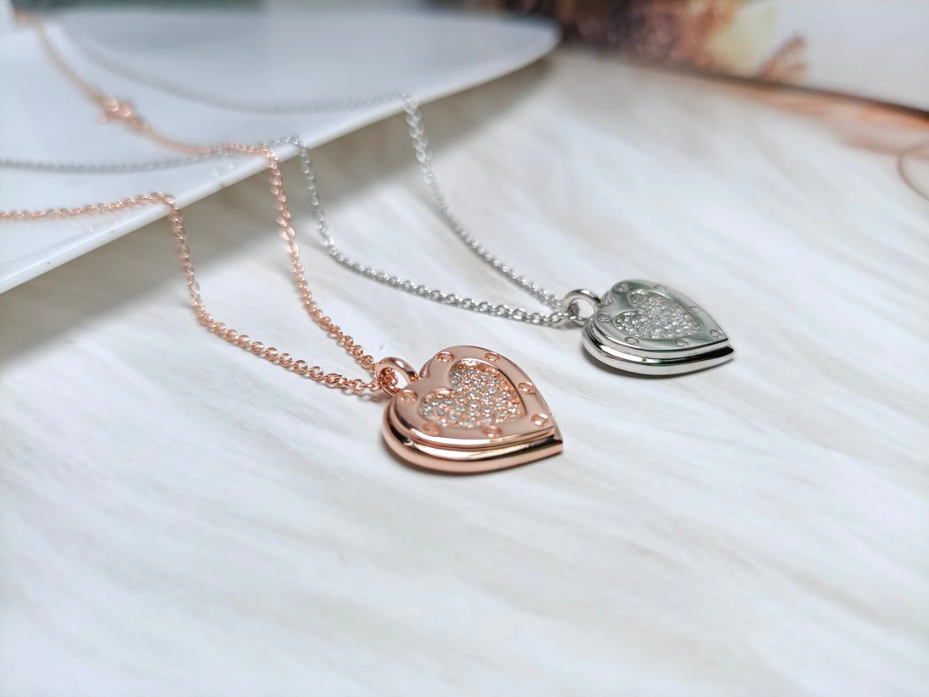 [TF]HEART DIAMONDS PEDANT NECKLACE