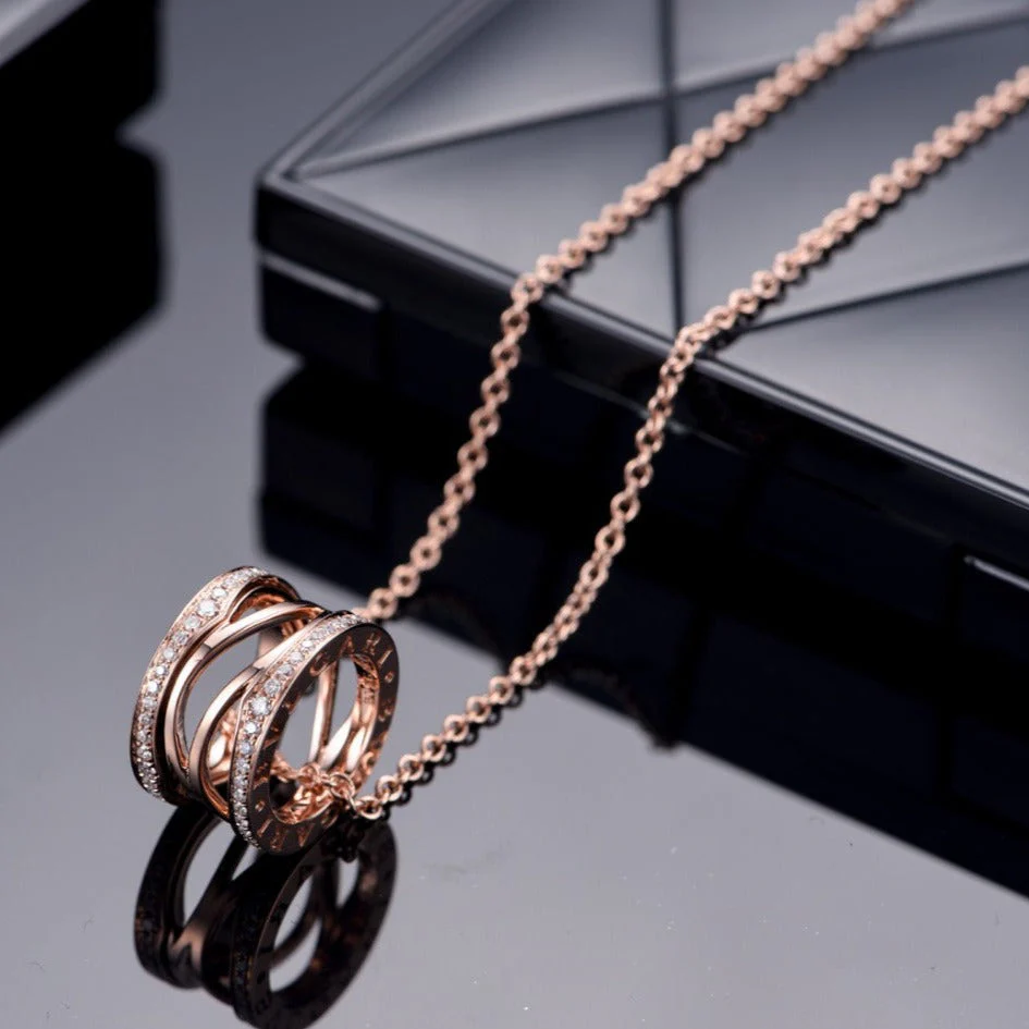[BV]ZERO 1 PINK GOLD DIAMOND OPEN NECKLACE
