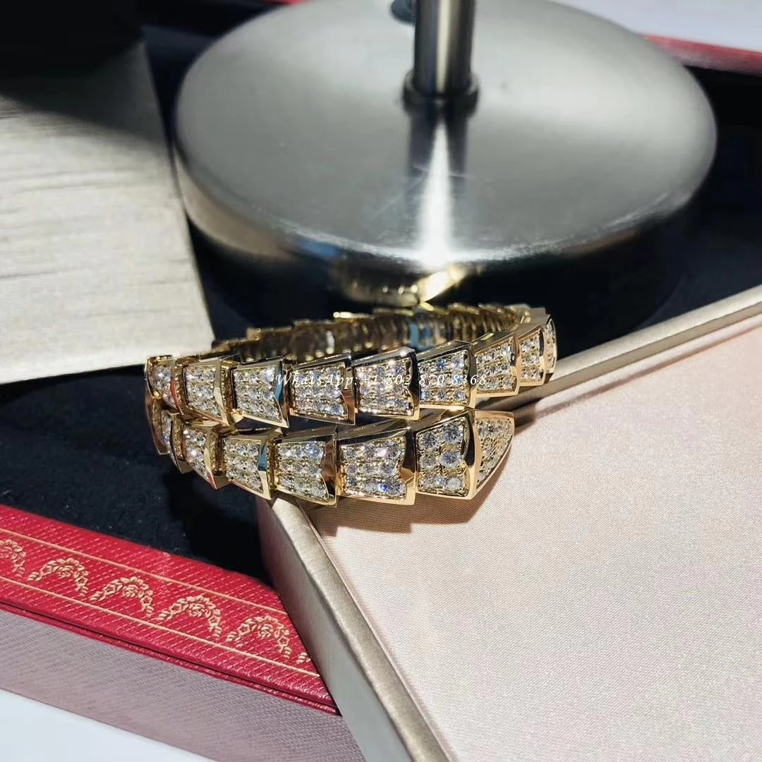 [BV]SERPENTI BRACELET 8MM GOLD DIAMOND