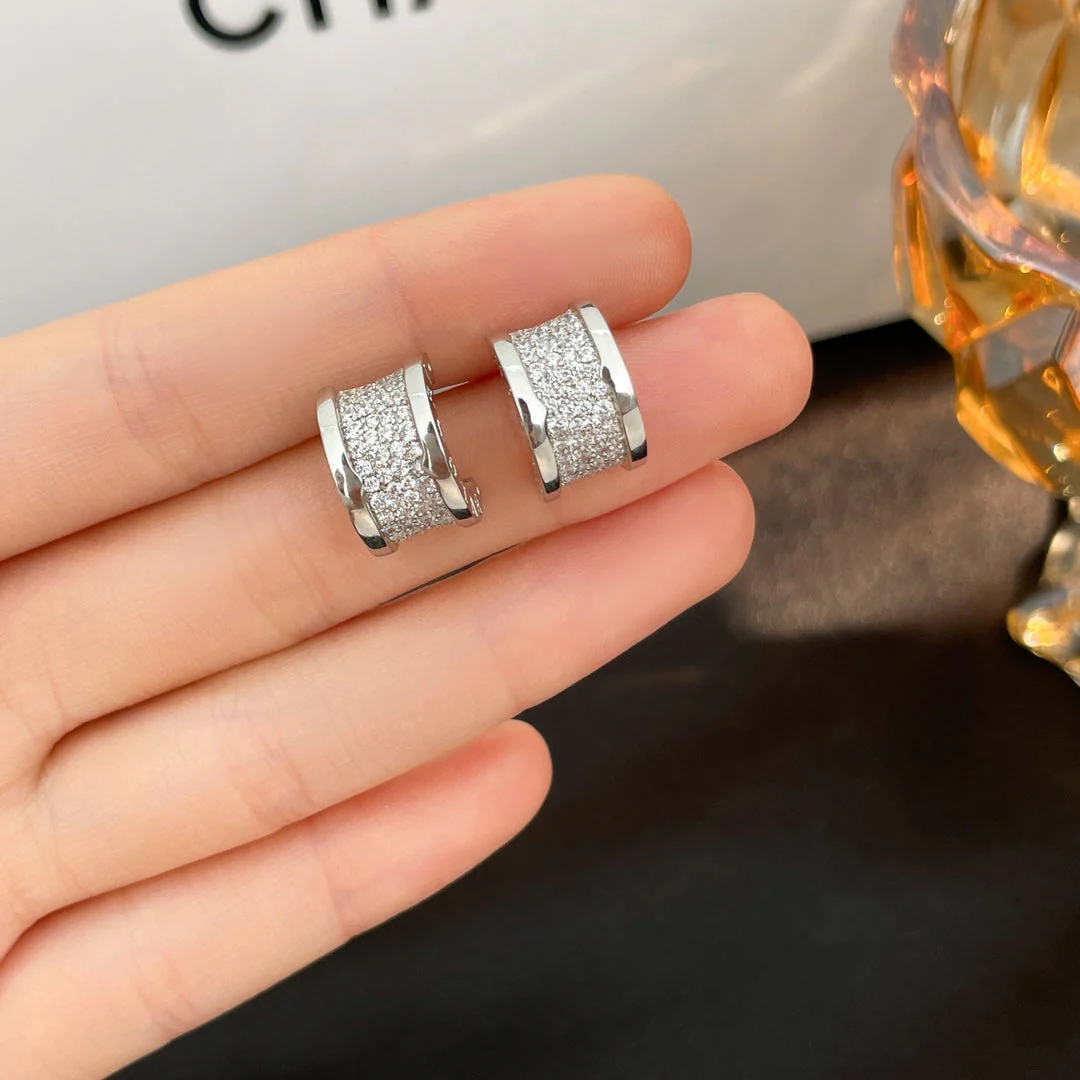 [BV]ZERO 1 DIAMOND PAVED EARRINGS