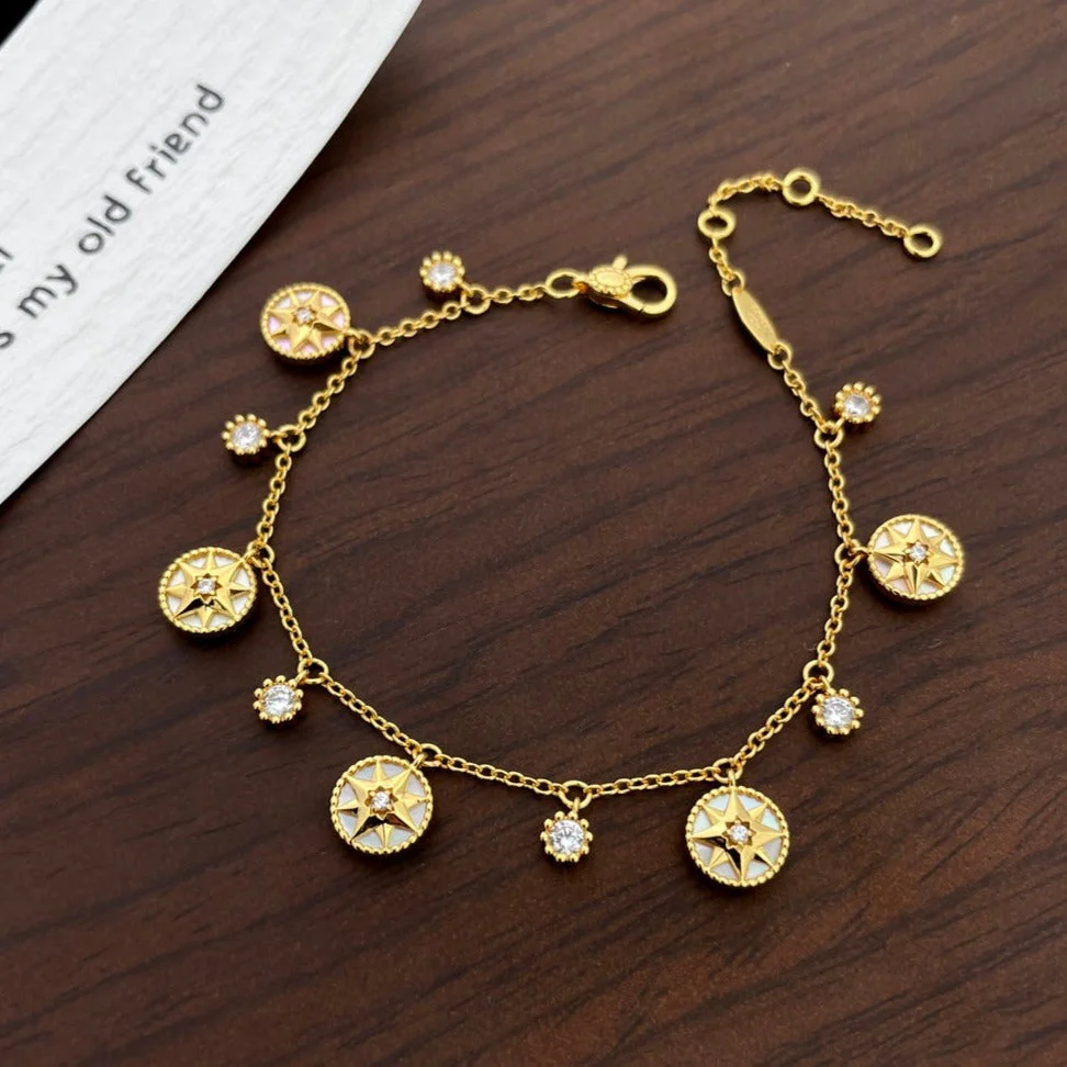 [CD]LUCKY STAR 5 MOTIF 6 DIAMOND BRACELET