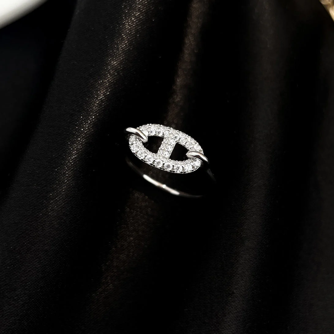 [Hmes]RONDE SMALL SILVER DIAMOND RING