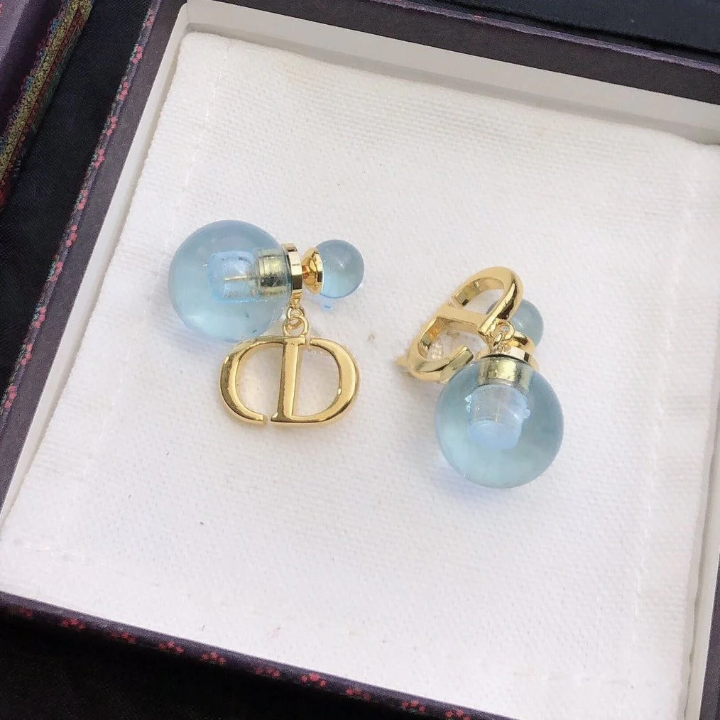 [CD] PEARL BLUE GOLD EARRINGS