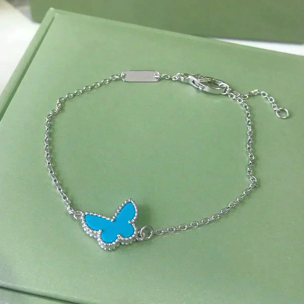 [VA]BUTTERFLY TURQUOISE BUTTERFLY BRACELET SILVER