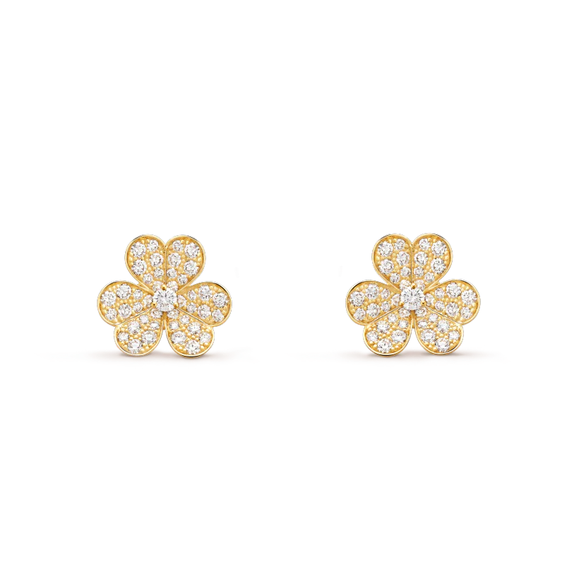 [VA]FRIVOLE GOLD FLOWER DIAMOND EARRINGS