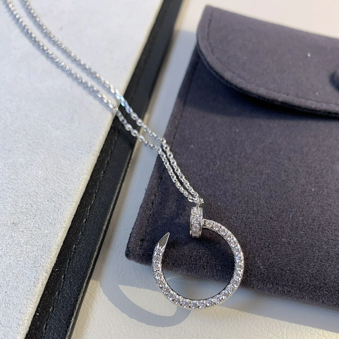[CT]JUSTE NECKLACE SILVER DIAMONDS