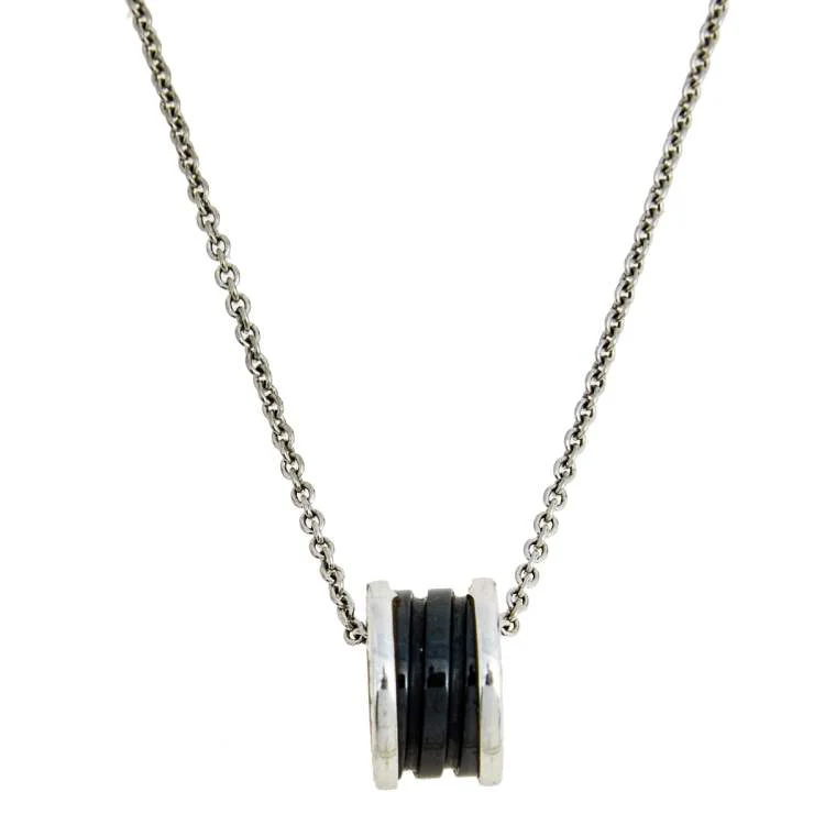 [BV]ZERO 1 BLACK CERAMIC SILVER NECKLACE