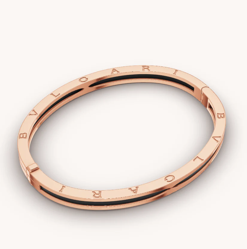 [BV]ZERO 1 PINK GOLD WITH BLACK CERAMIC BRACELET