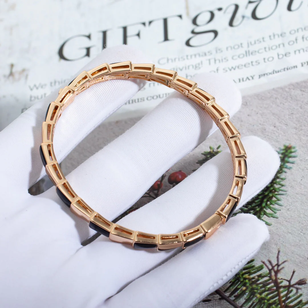 [BV]SERPENTI BRACELET PINK GOLD ONYX