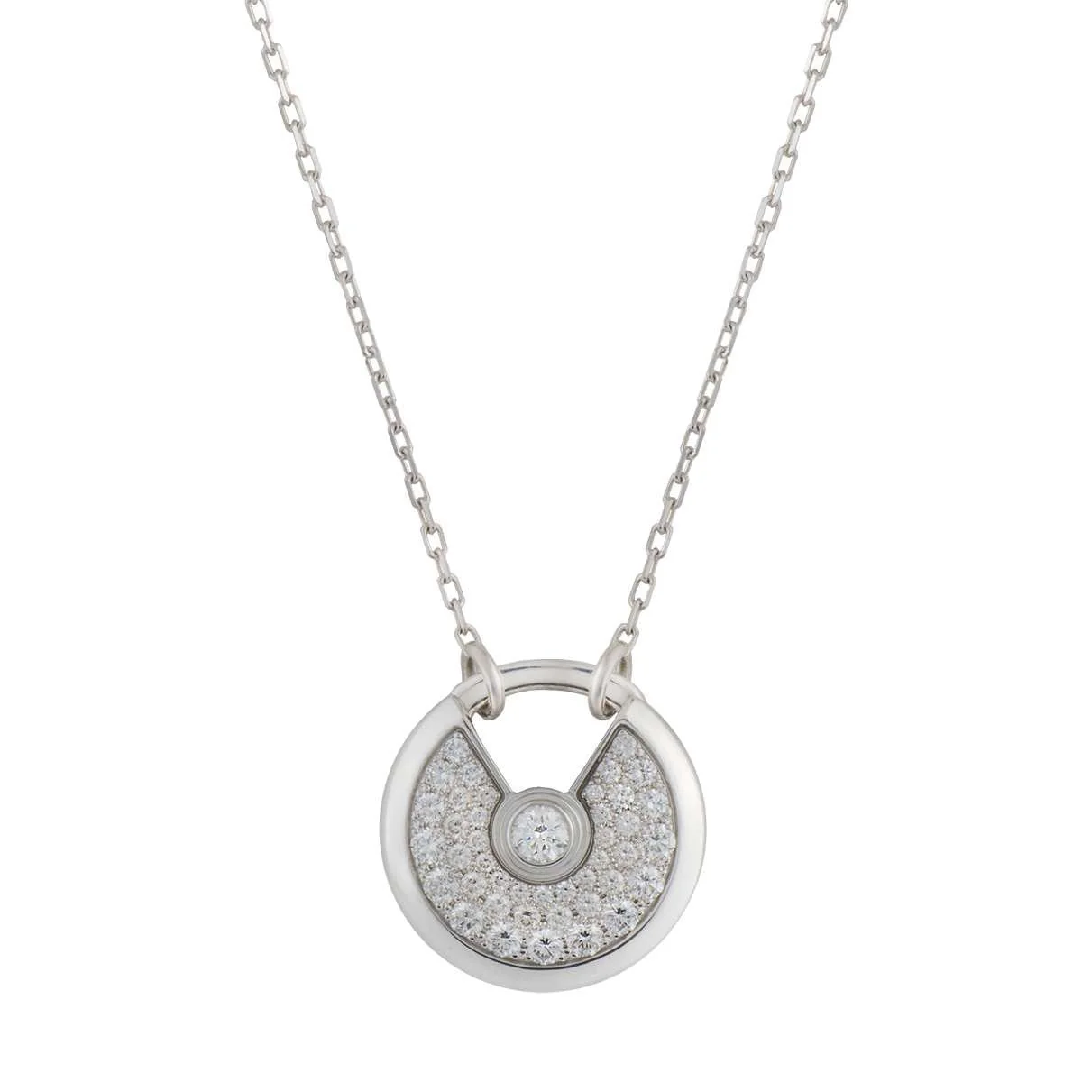 [CT]AMULETTE SILVER FULL DIAMOND NECKLACE