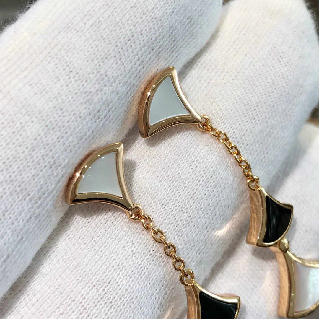 [BV]DREAM EARRINGS 3 MOTIFS ONYX MOP PINK GOLD