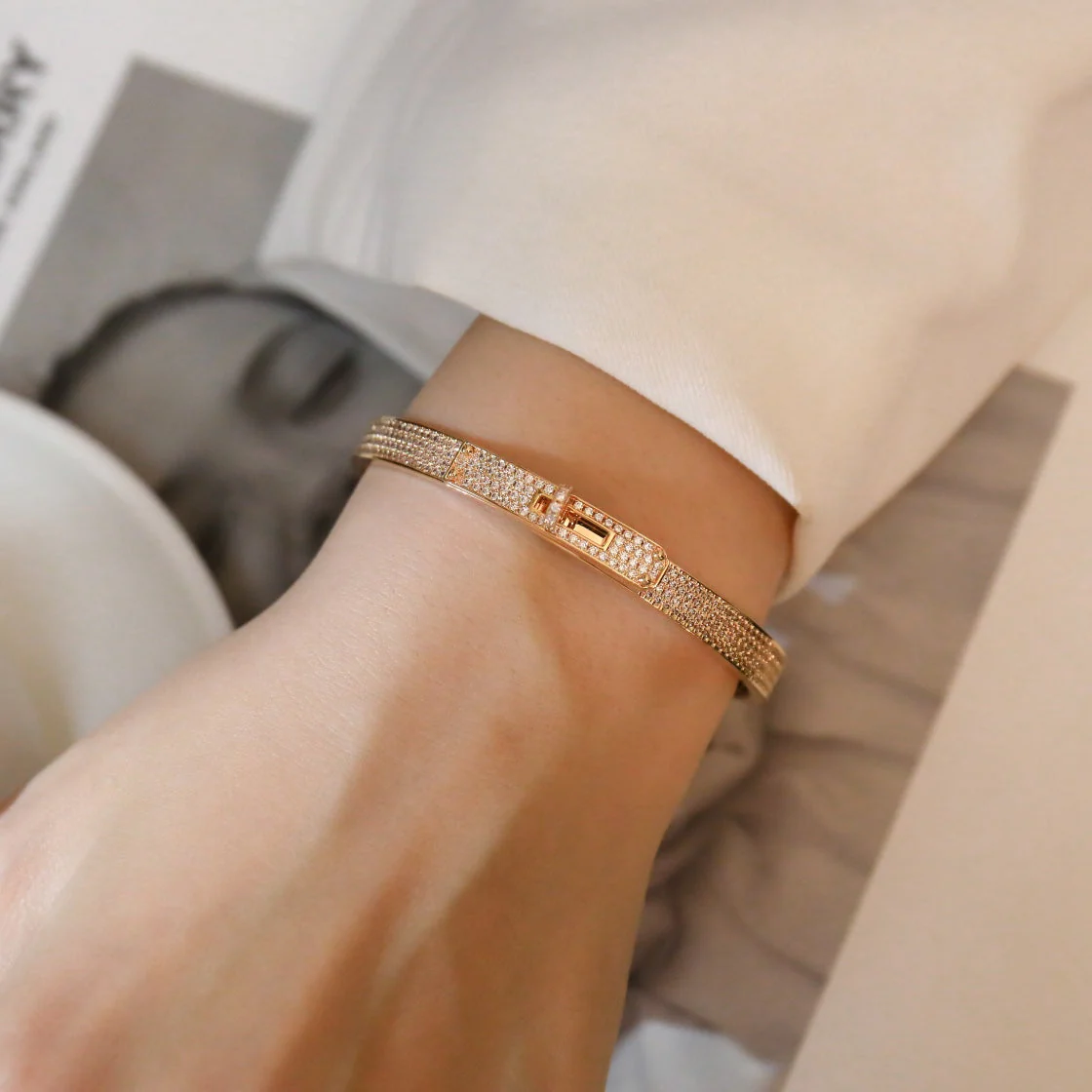 [CT]KELLY BRACELET DIAMOND PAVED