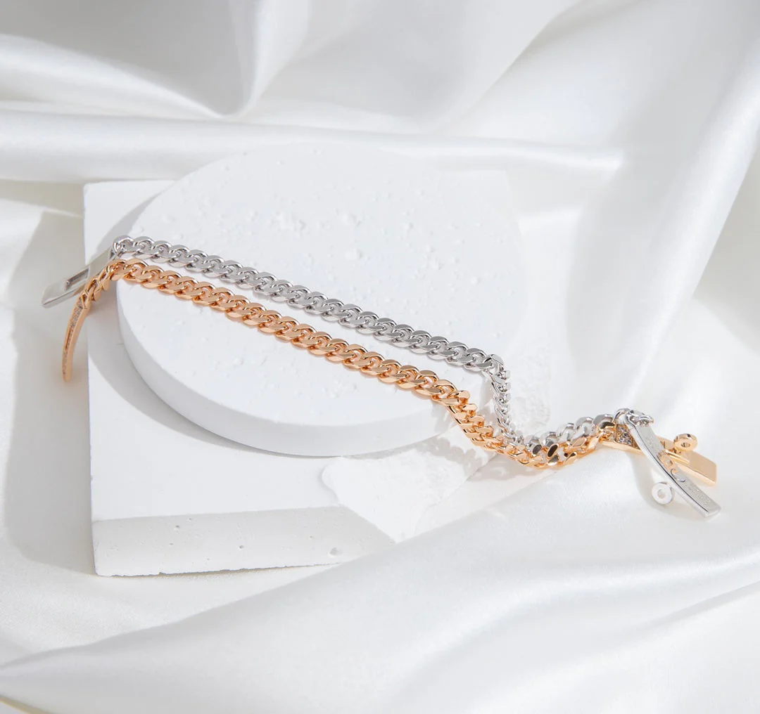 [CT]KELLY CHAIN SILVER DIAMOND BRACELET