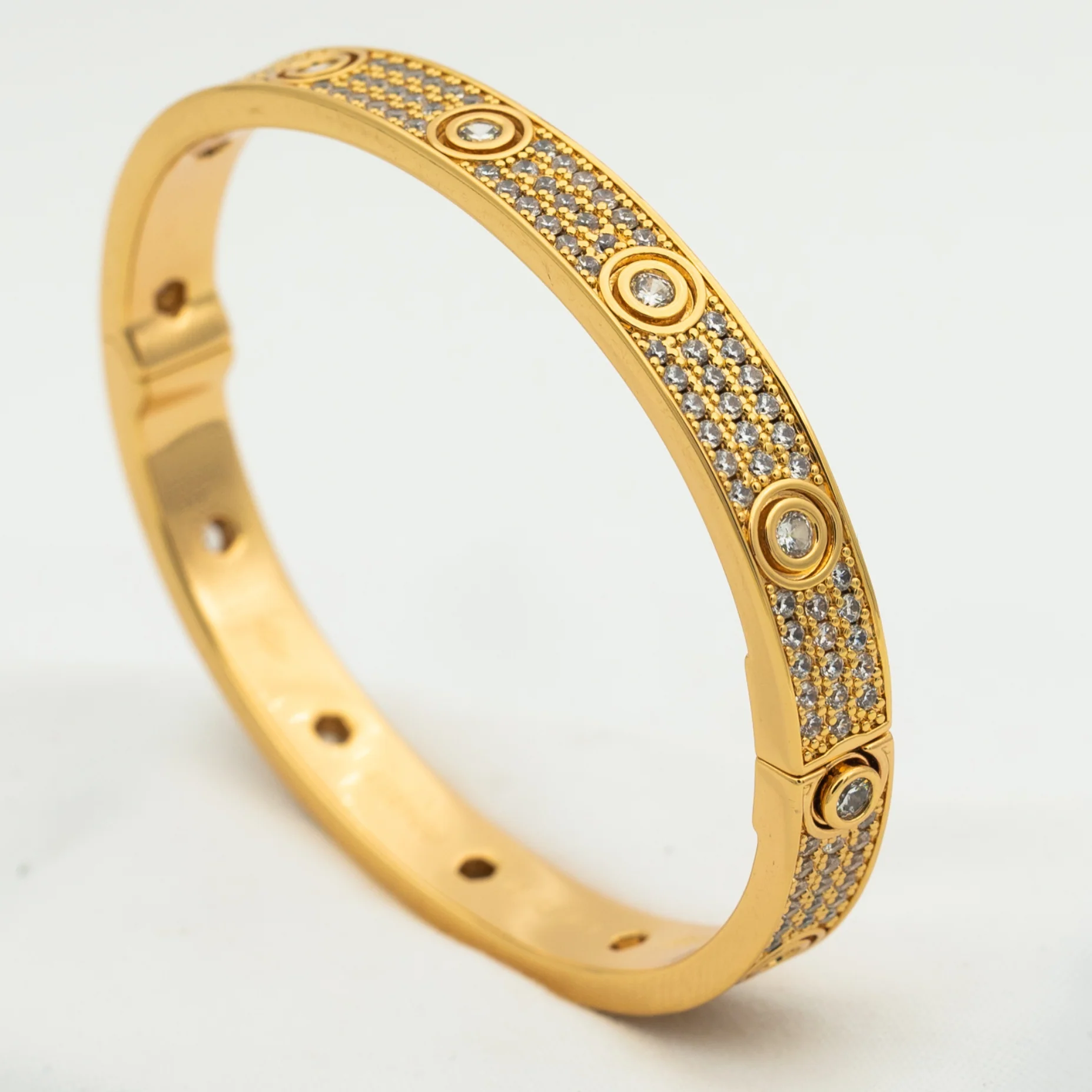 [CT]LOVE BRACELET 6.1MM DIAMOND-PAVED 10 BIG DIAMONDS