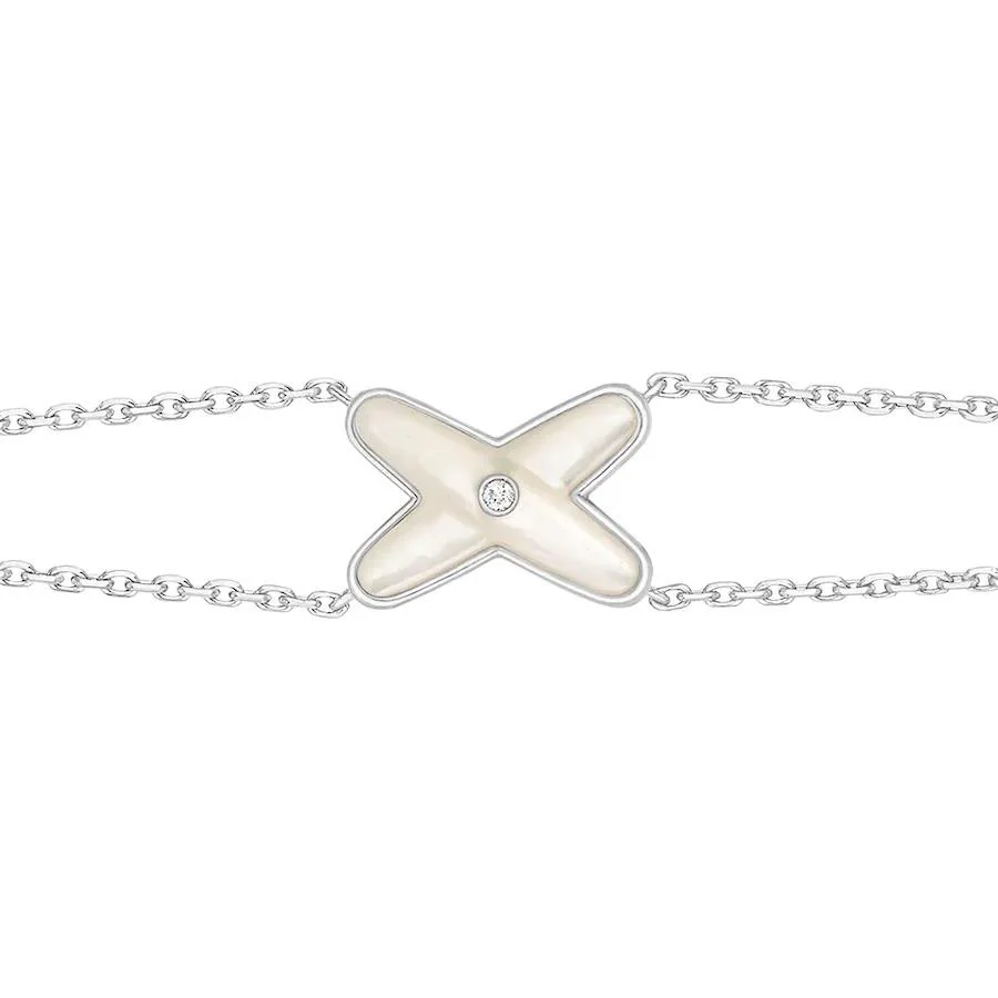 [CH]JEUX BRACELET WHITE MOP SILVER 1 DIAMOND