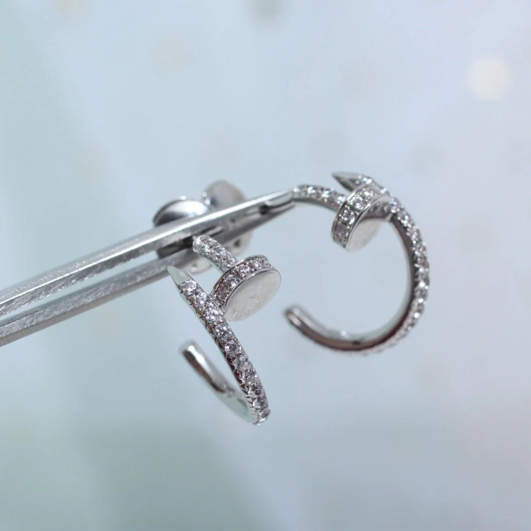 [CT]JUSTE EARRINGS 12.75MM SILVER DIAMOND