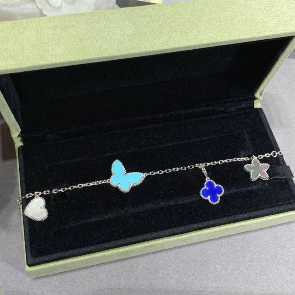 [VA]LUCKY SPRING SILVER BRACELET 4 MOTIF