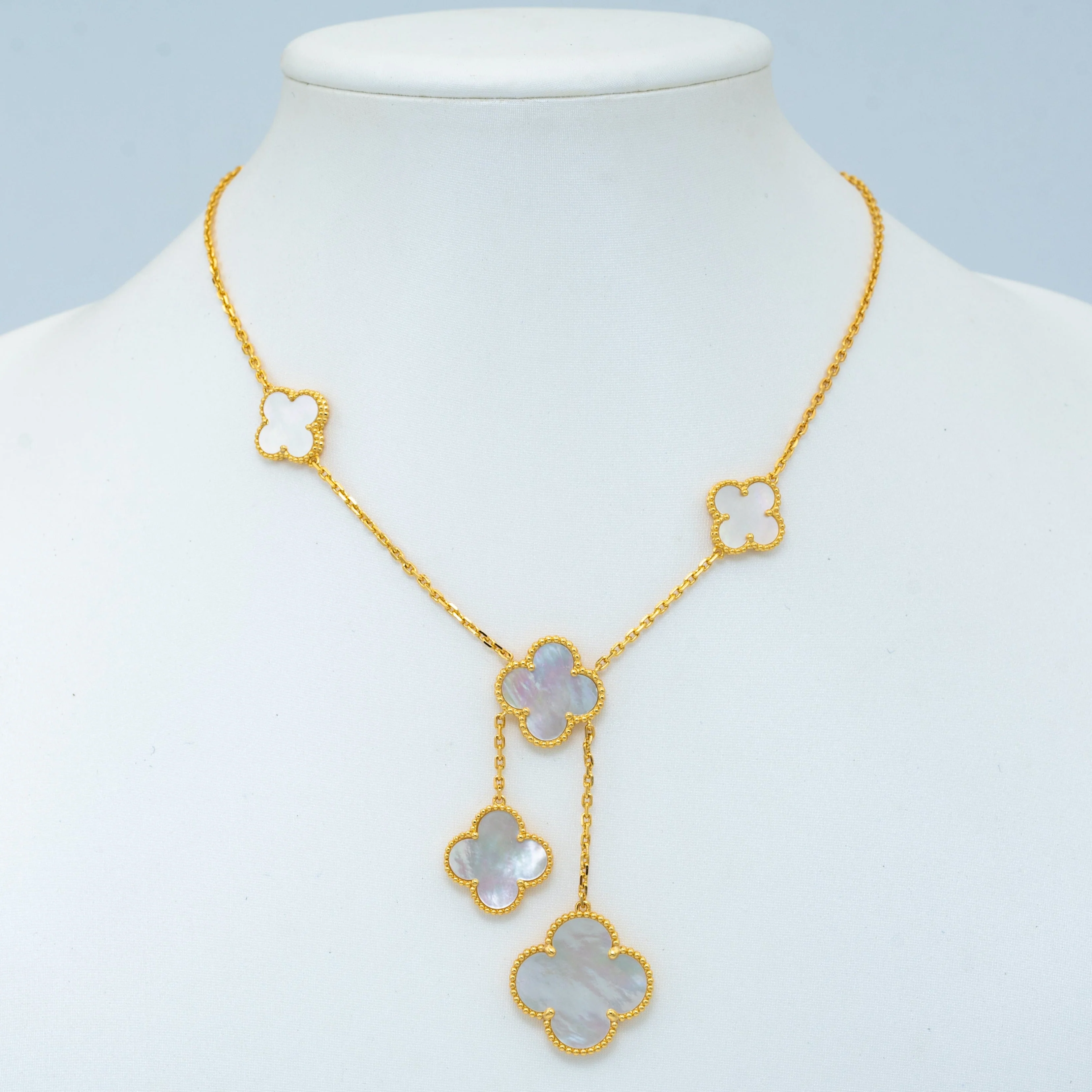 [VA]CLOVER MOTHER OF PEARL NECKLACE 6 MOTIF