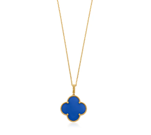 [VA]CLOVER 25MM NECKLACE TURQUOISE ROSE GOLD