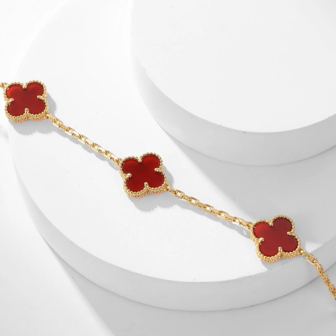 [VA]CLOVER 10 MOTIFS CARNELIAN NECKLACE