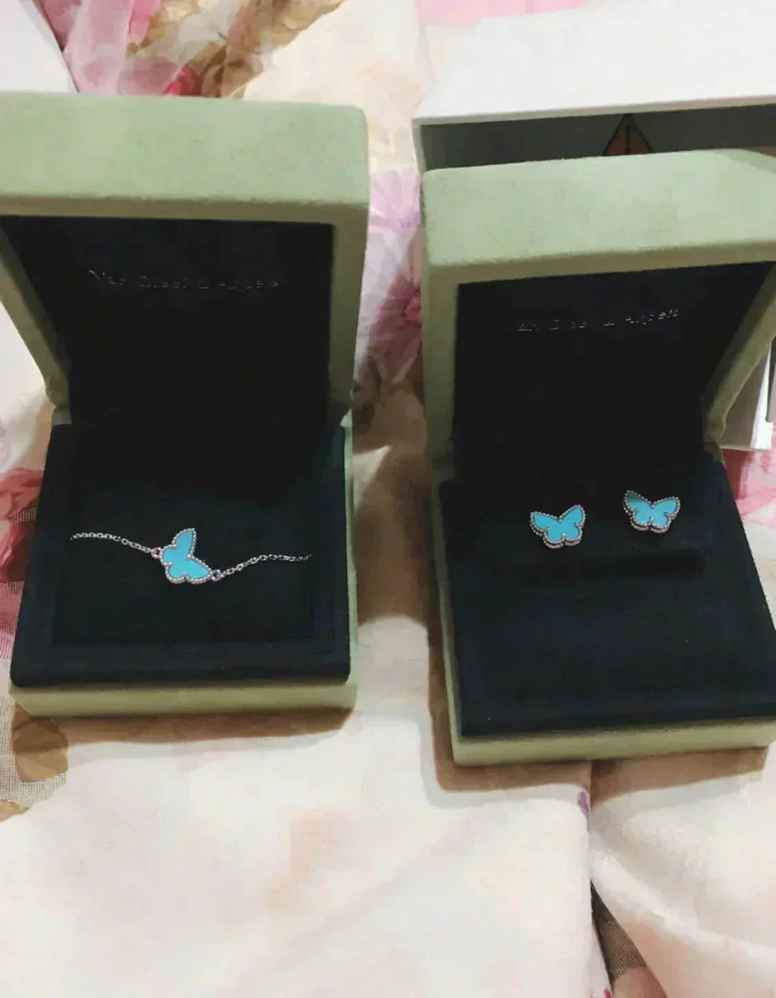 [VA]BUTTERFLY TURQUOISE EARRINGS SILVER