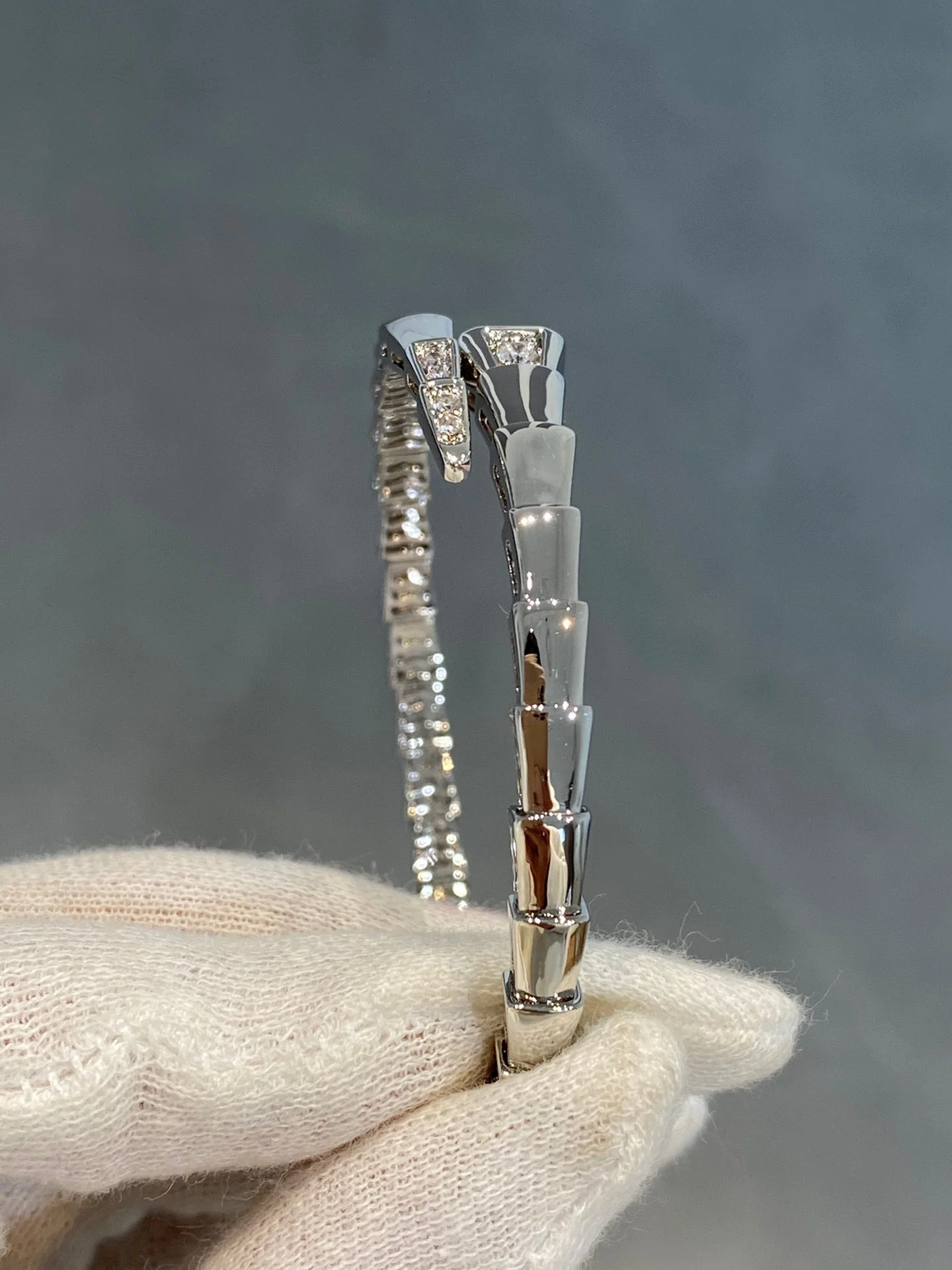 [BV]SERPENTI BRACELET DIAMONDS SILVER
