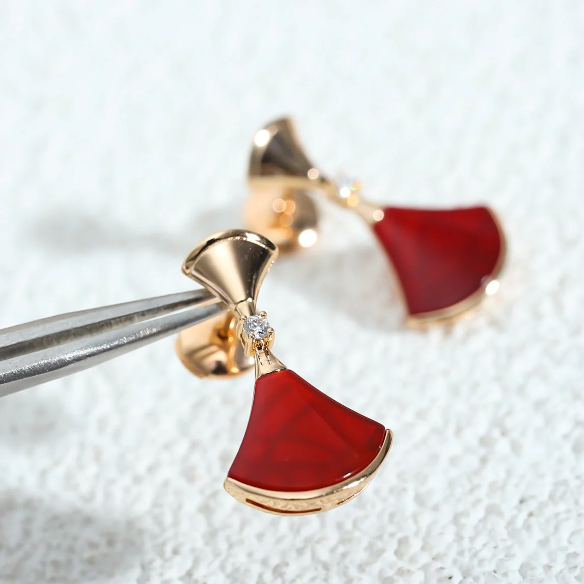 [BV]DREAM Carnelian PINK GOLD EARRINGS