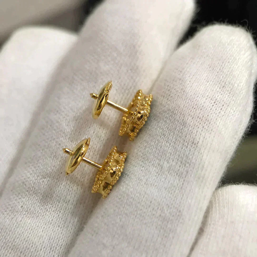 [VA]CLOVER MINI 9.5MM MALACHITE  EARRINGS