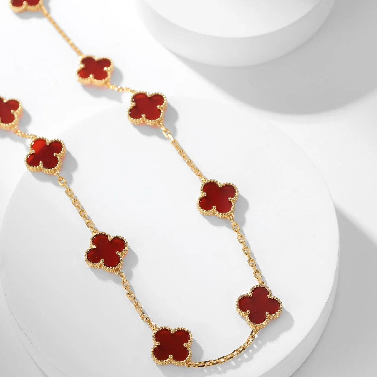[VA]CLOVER 10 MOTIFS CARNELIAN NECKLACE