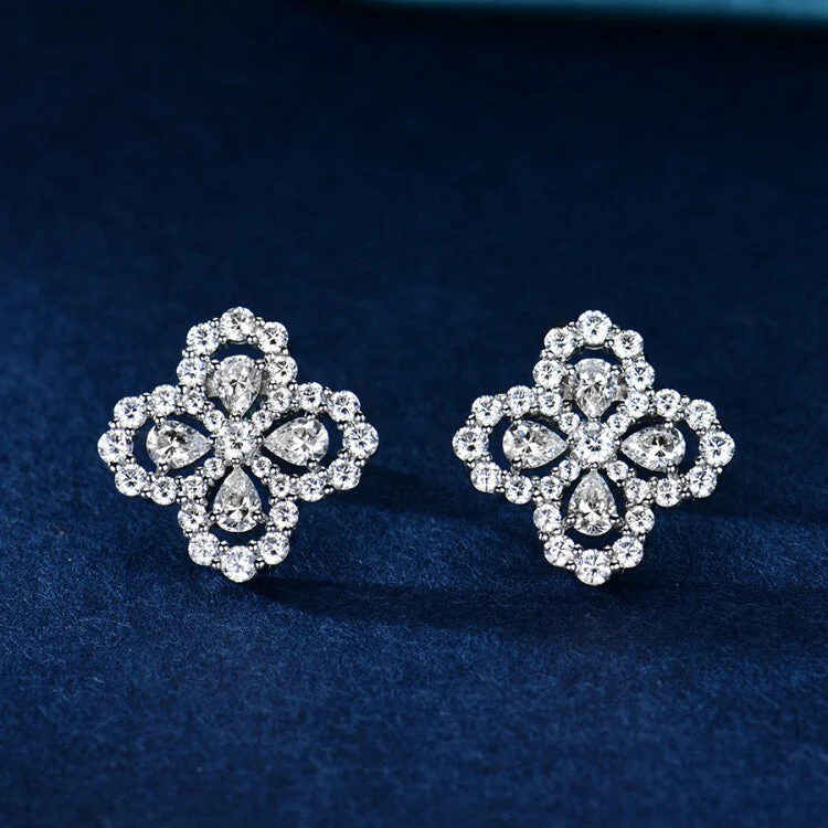[VA]LOOP EARRINGS FULL MOTIF DIAMOND 16MM SILVE