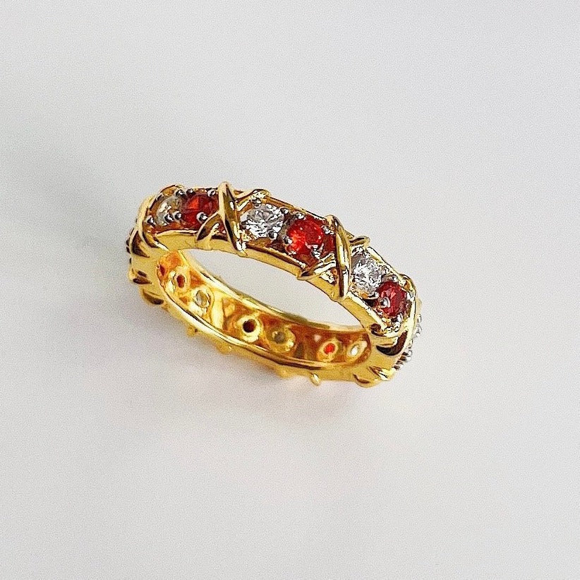 [TF]SIXTEEN STONE GOLD RING