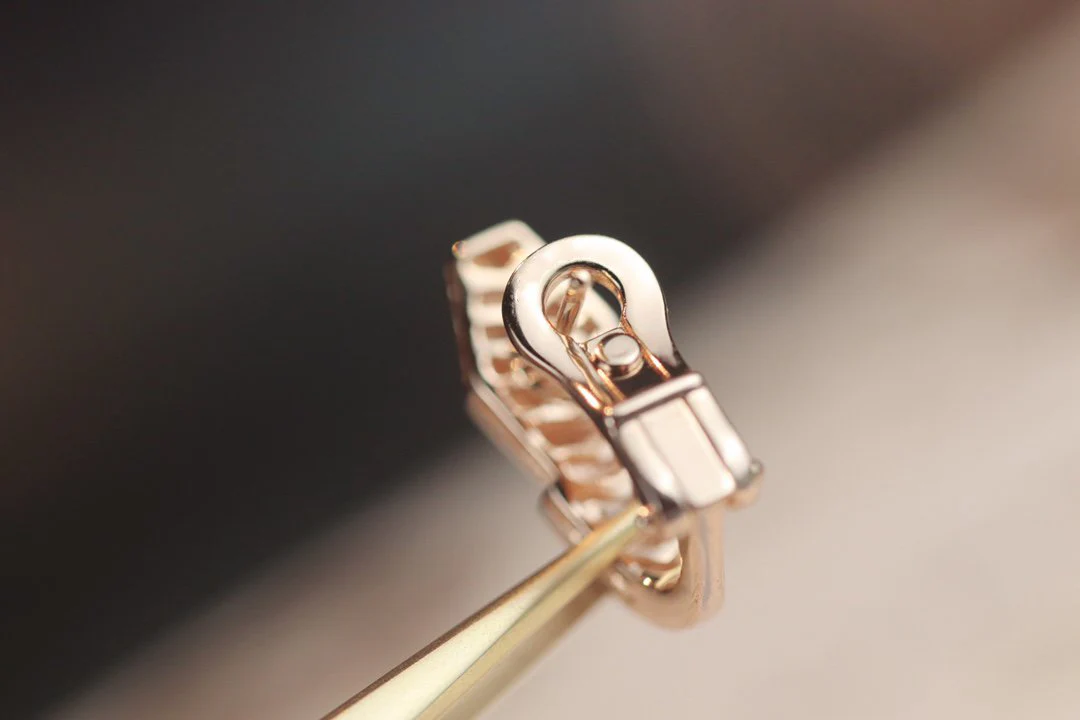 [BV]SERPENT PINK GOLD DIAMOND EARRINGS