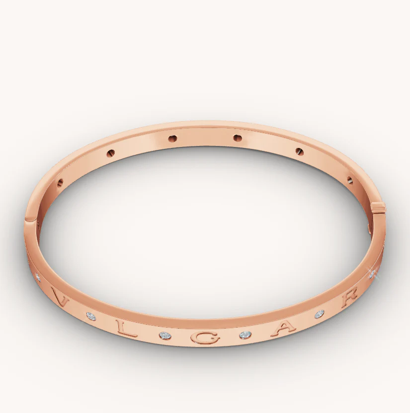 [BV]ZERO 1 PINK GOLD 12 DIAMONDS BRACELET